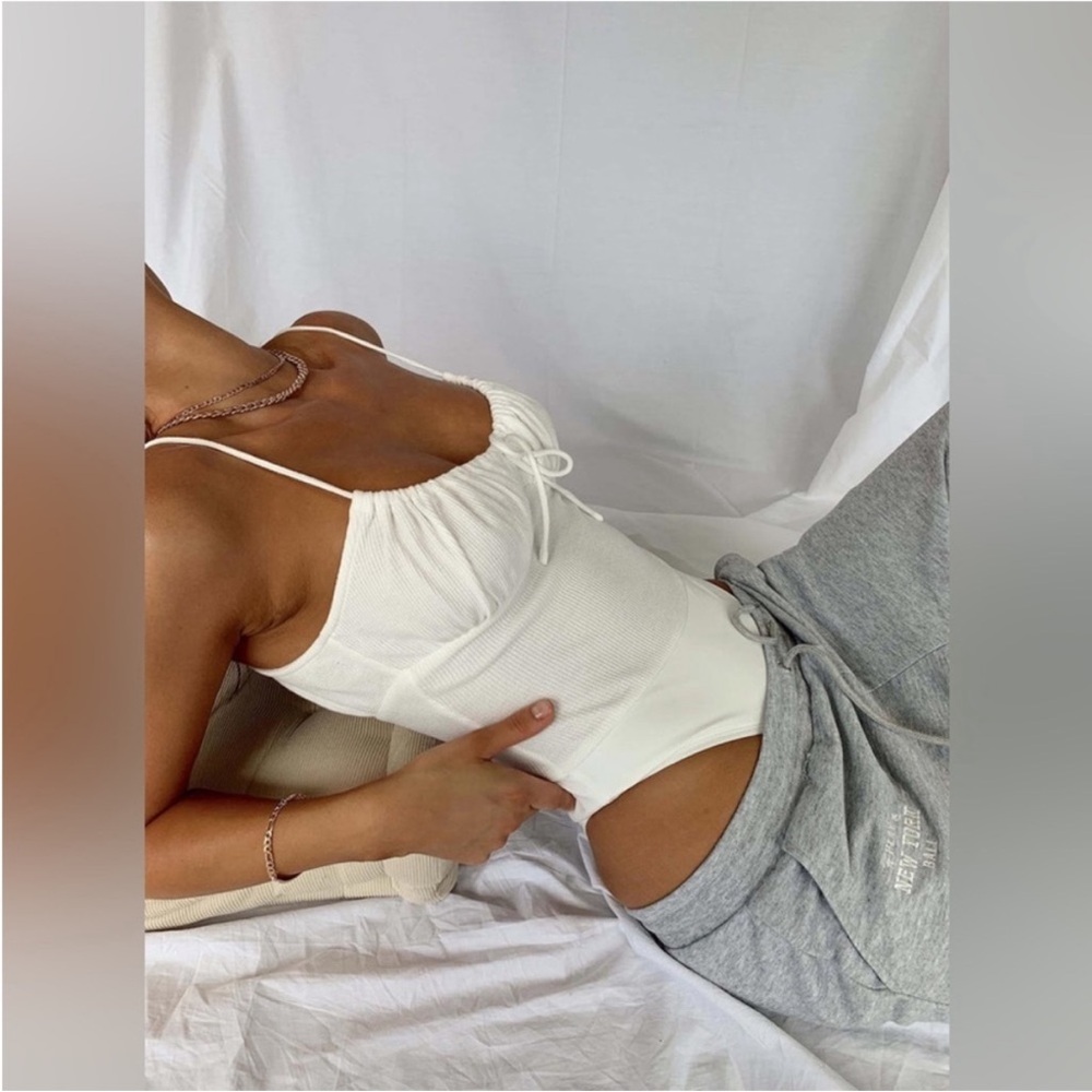 Princess Polly White Waffle Knit Bodysuit